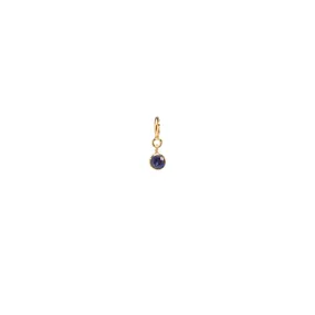 14k blue sapphire charm pendant with spring ring