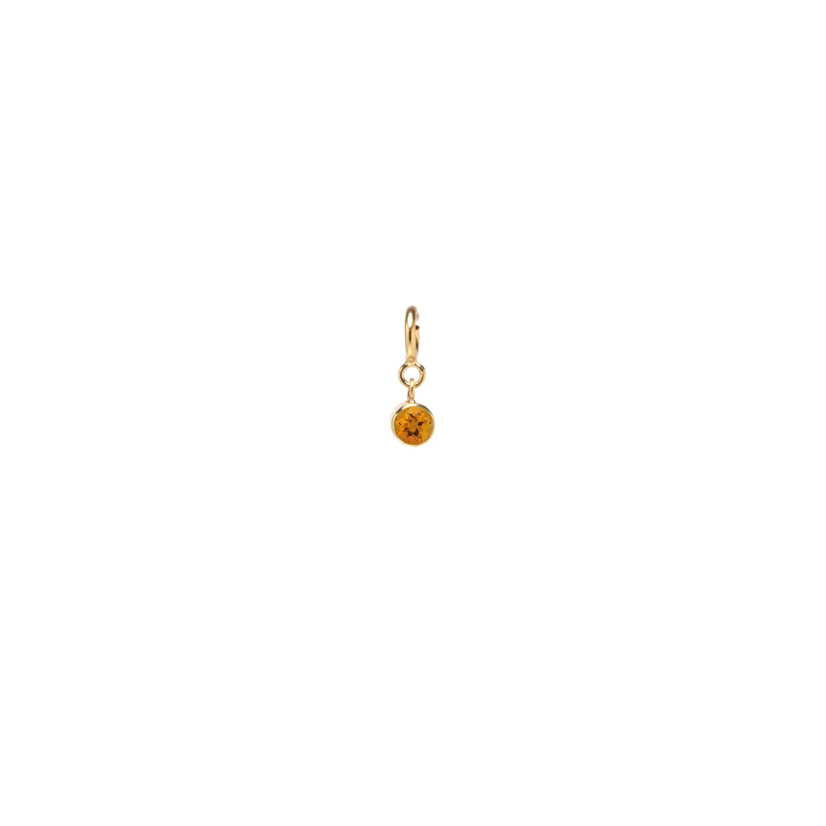 14k citrine charm pendant with spring ring