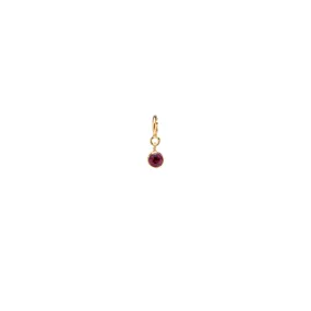 14k garnet charm pendant with spring ring