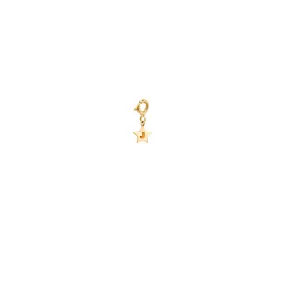 14k Initial Star Charm on Spring Ring