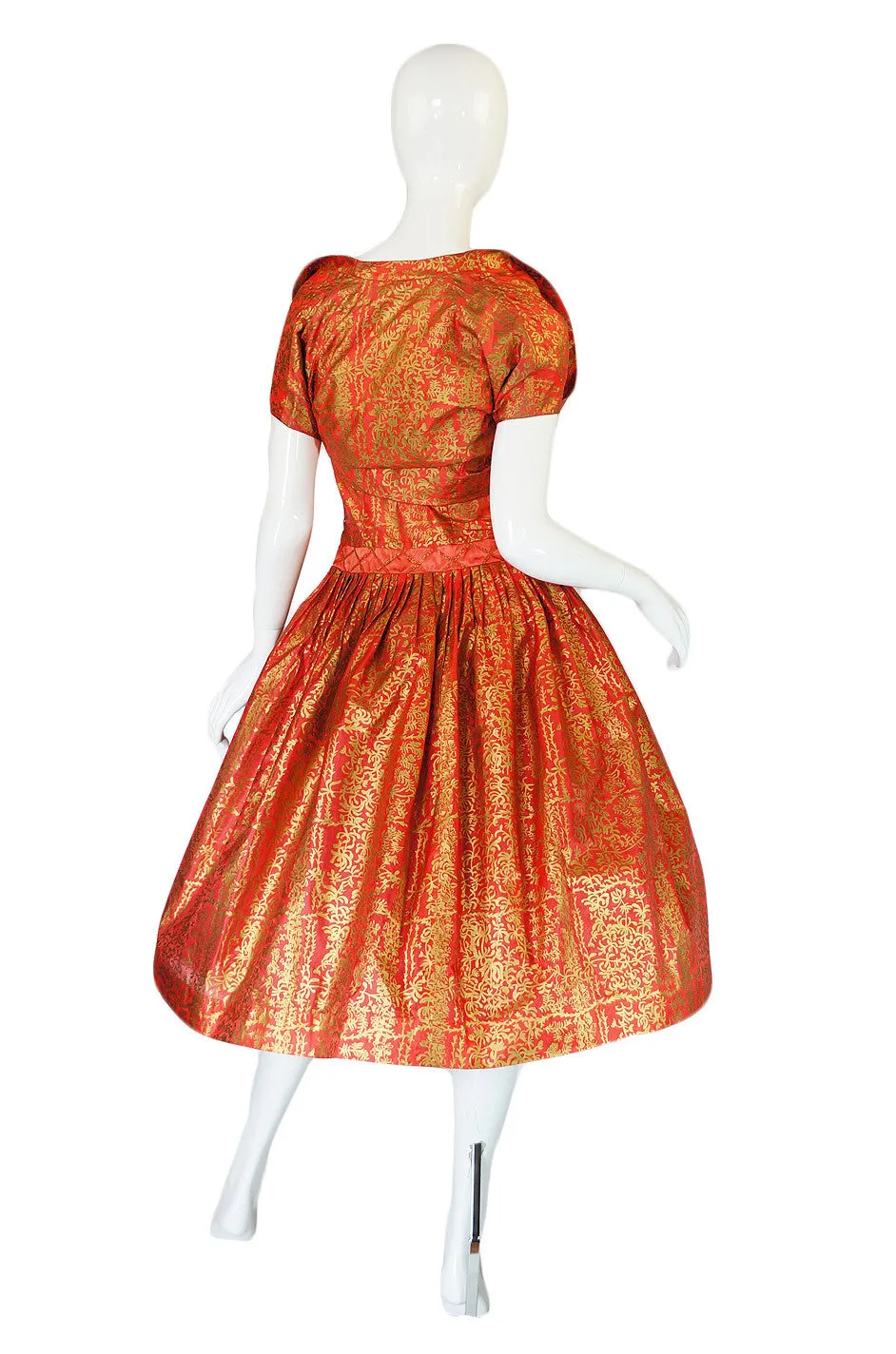 1950s Hand Painted Dance Dress & Shrug