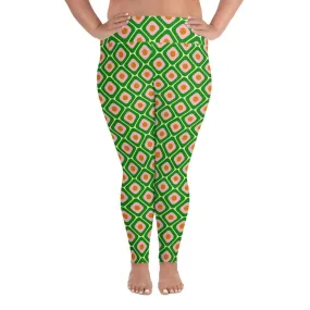 70s Retro Pattern Plus Size Leggings