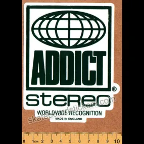 Addict Skateboard Sticker - Stereo Green