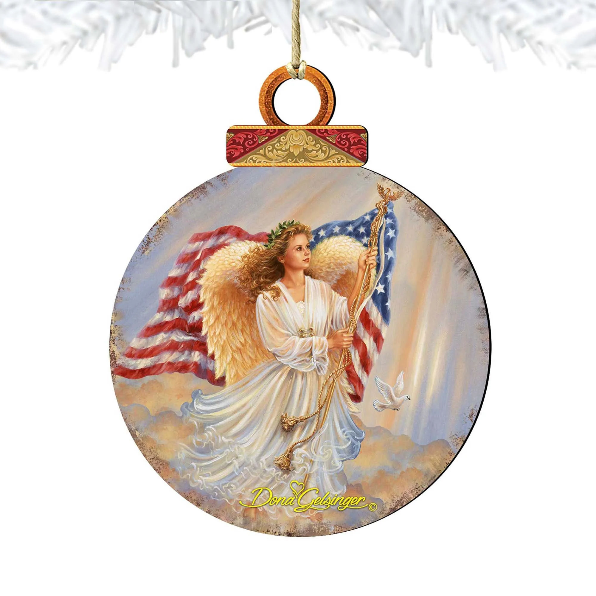 American Angel Wooden Ornaments by Gelsinger - Nativity Holiday Decor - 8021021-0107