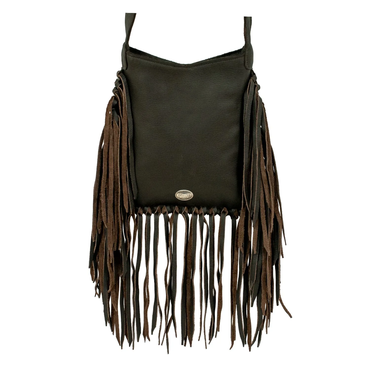 American West Womens Fringed Cowgirl Hobo Pony Hair-On Leather Crossbody Bag