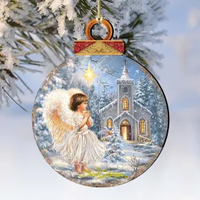 Angel at the Chapel Wooden Ornaments by Gelsinger - Nativity Holiday Decor - 8021121-1606