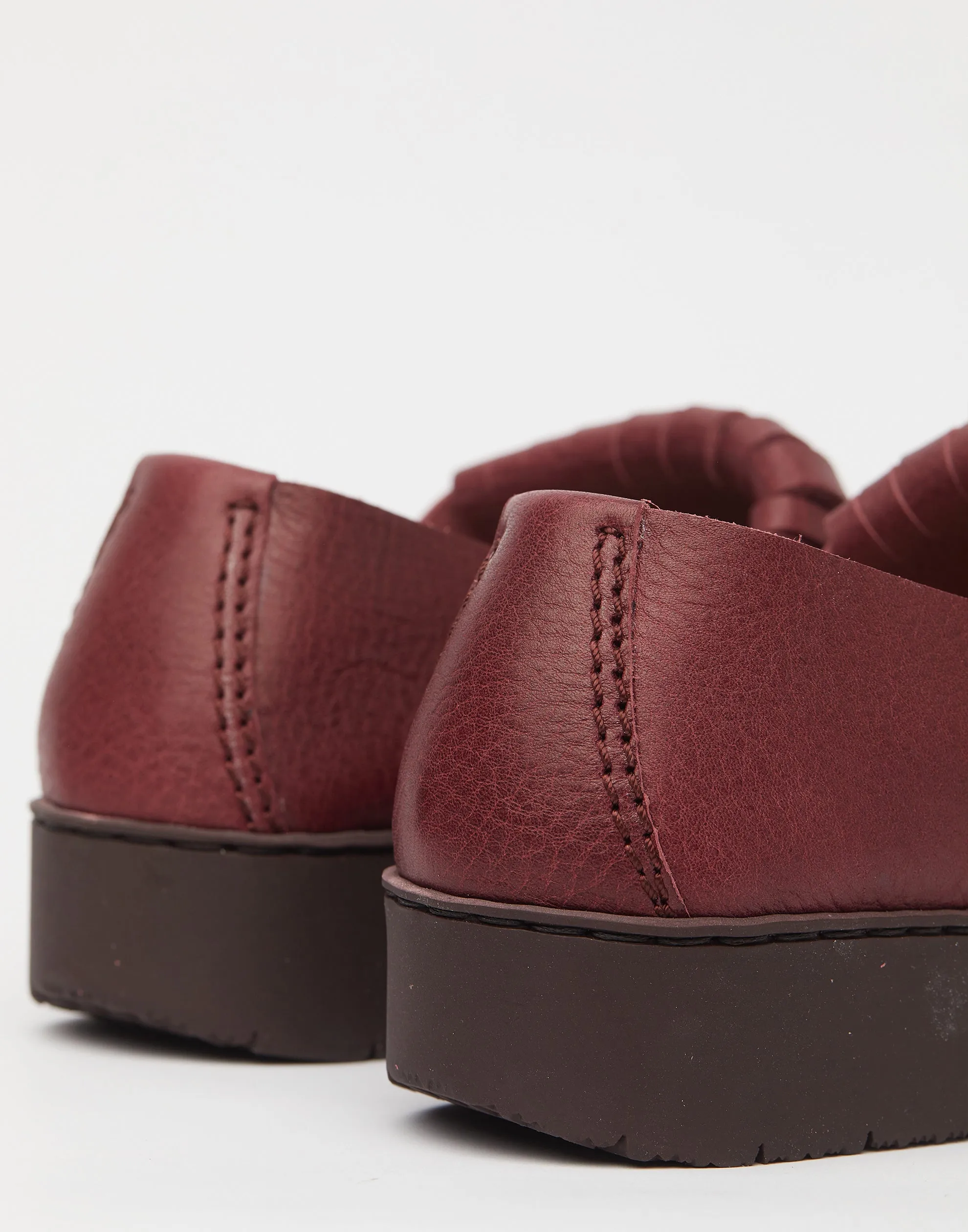 Berry Leather Fringed Tiger Loafers