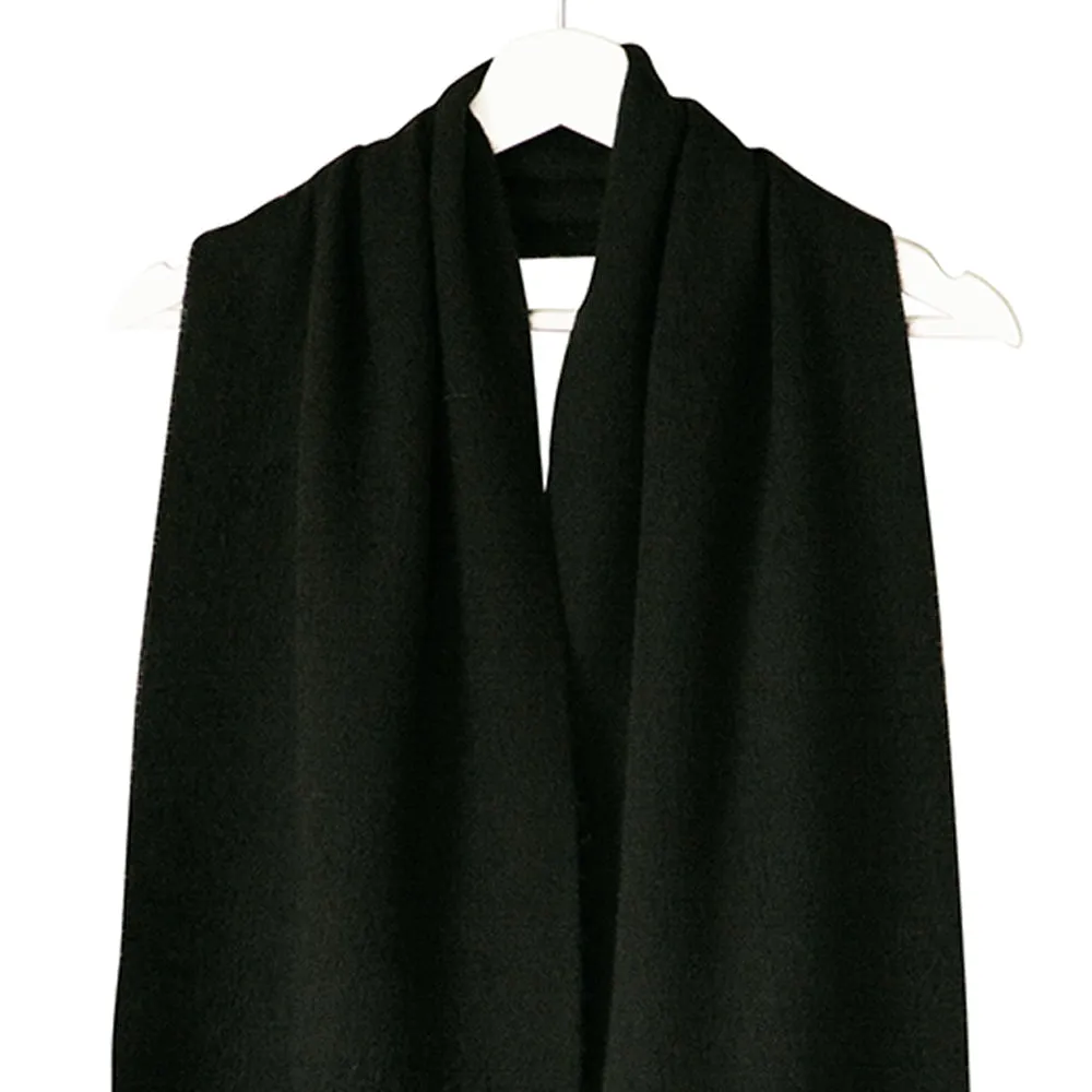 Black Merino Wool Scarf