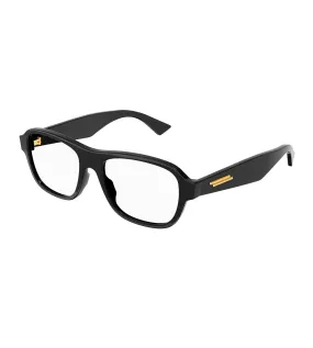 Bottega Veneta Men's Black Rectangular Optical Frame