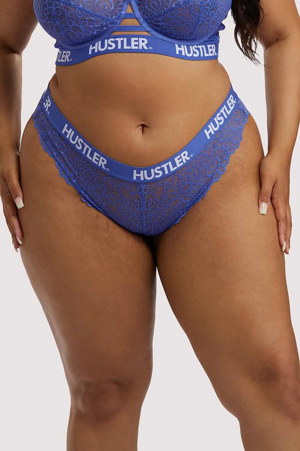 Branded Lace Blue Brief