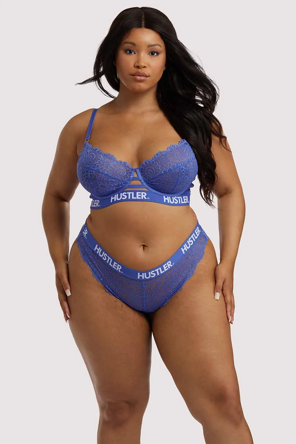 Branded Lace Blue Brief