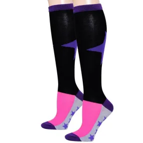 Color Block Star Knee Socks