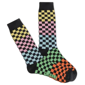 Colorblock Checkers Men's Crew Sock