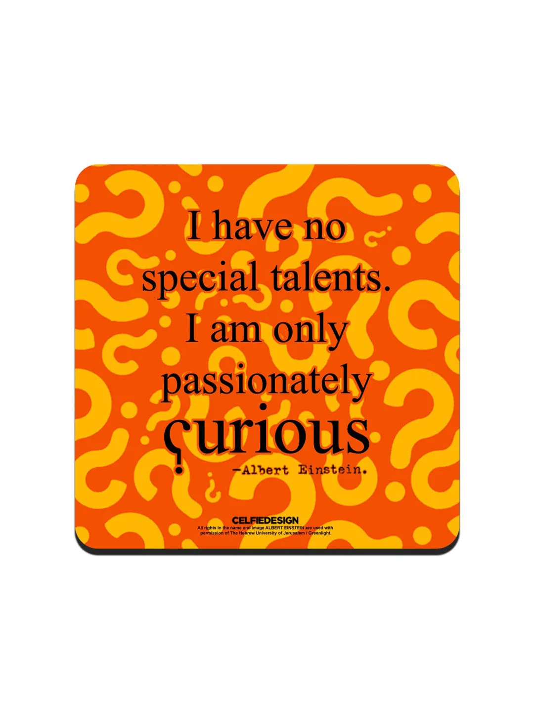 Curious Albert Einstein - 10 X 10 (cm) Coasters