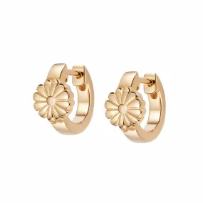 Daisy Bloom Huggie Earrings 18ct Gold Plate