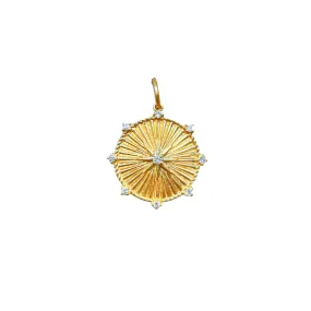 Diamond Starburst Round Pendant