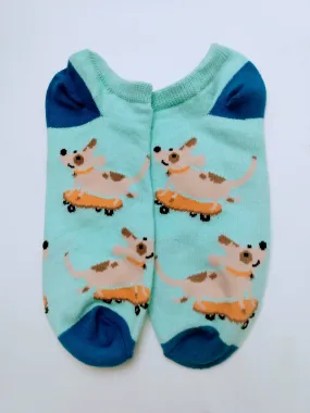 Dog Skateboard Ankle Socks