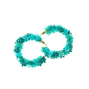 Flower Hoops in Turquoise