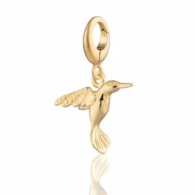 Gold Plated Hummingbird Charm