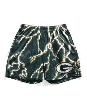 Green Bay Packers Lightning Retro Shorts