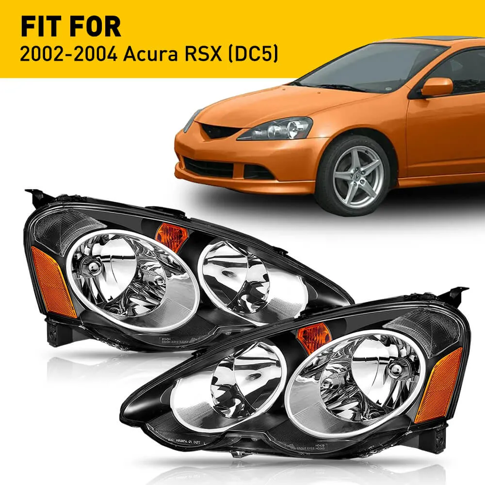 Headlight Assembly Compatible with 2002-2004 Acura RSX (DC5) Pair