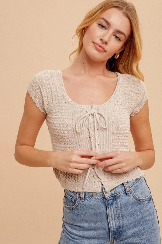 Lace Up Sweater