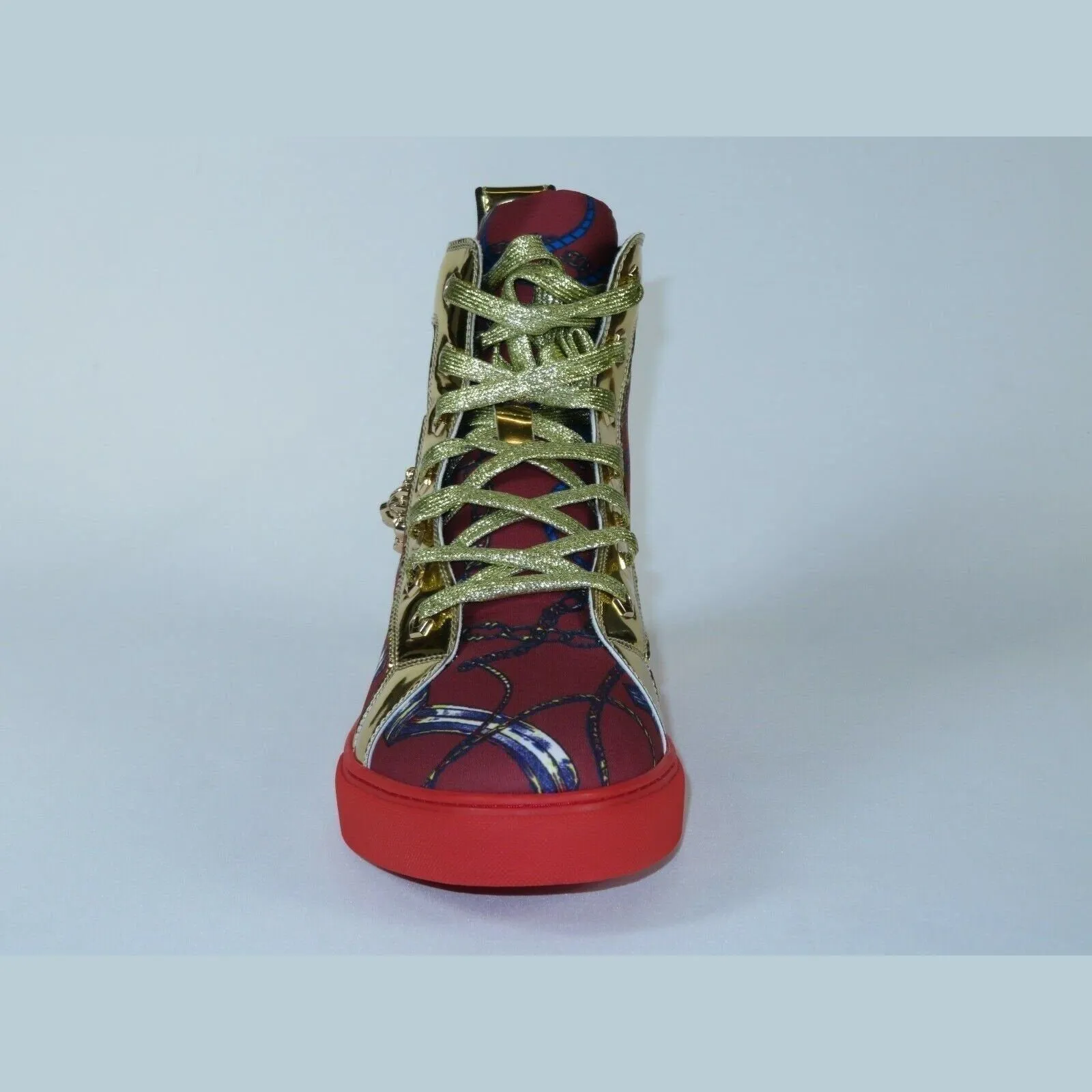 Mens High Top Shoes FIESSO by AURELIO GARCIA Chain Medusa Celebrity 2421 Red