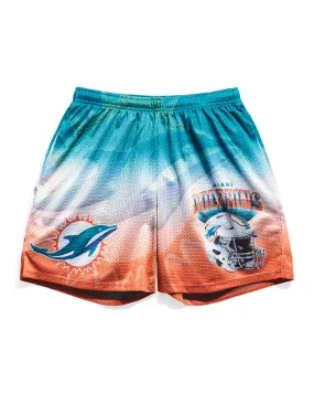 Miami Dolphins Helmet Fanimation Retro Shorts