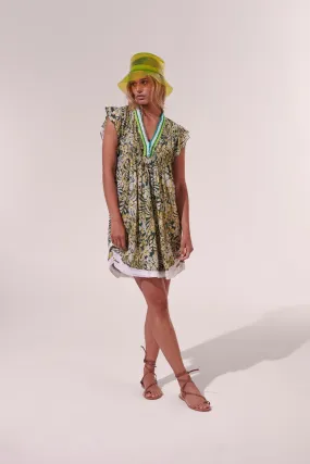 Mini Dress Sasha - Green Tropical