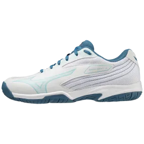 Mizuno Gate Sky Plus 3 Badminton Shoes (White/Tanager Turquoise/Blue Ashes)