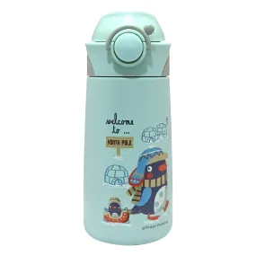 (PINKAH) Kids Cartoon Design Bottle | Stainless Steel (390ML) - Blue