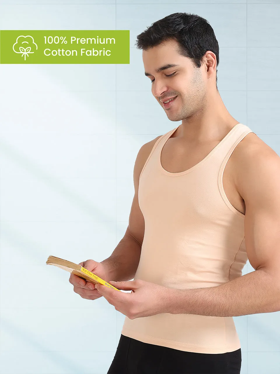 Regular Fit Organic Cotton Comfort Vest for Men-Pack of 1