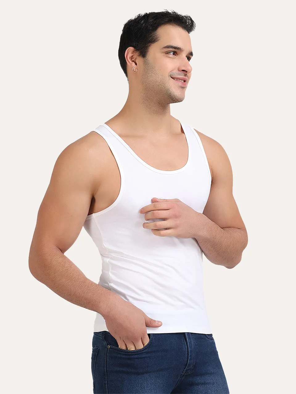 Regular Fit Organic Cotton Comfort Vest for Men-Pack of 1