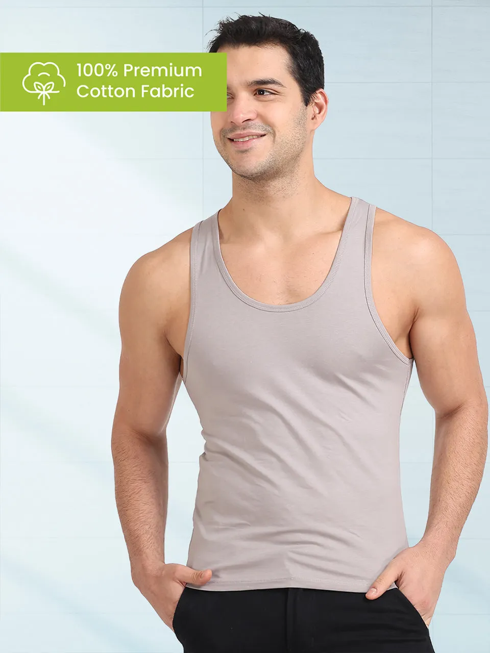 Regular Fit Organic Cotton Comfort Vest for Men-Pack of 1