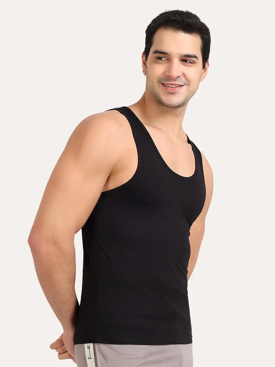 Regular Fit Organic Cotton Comfort Vest for Men-Pack of 1