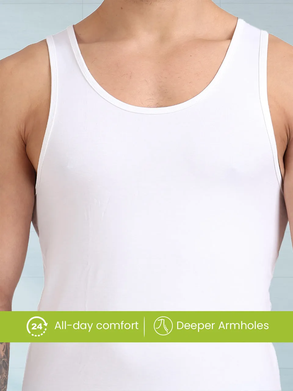 Regular Fit Organic Cotton Comfort Vest for Men-Pack of 1