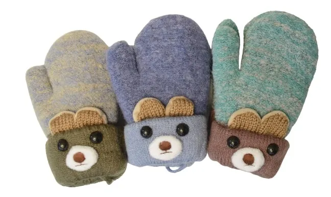 Sierra Mouse Soft Knit Mittens for Baby or Toddler