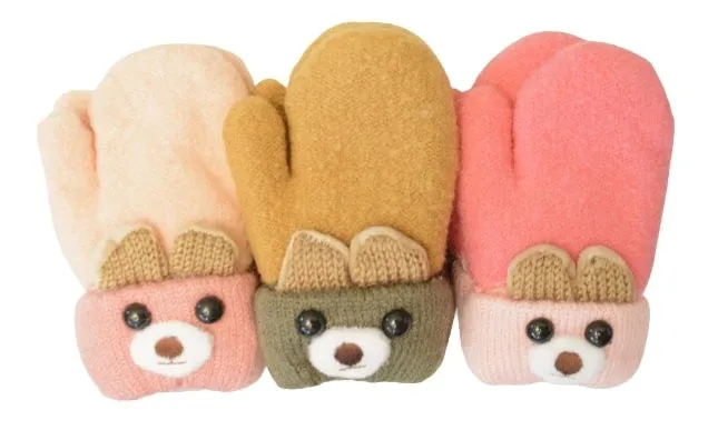 Sierra Mouse Soft Knit Mittens for Baby or Toddler