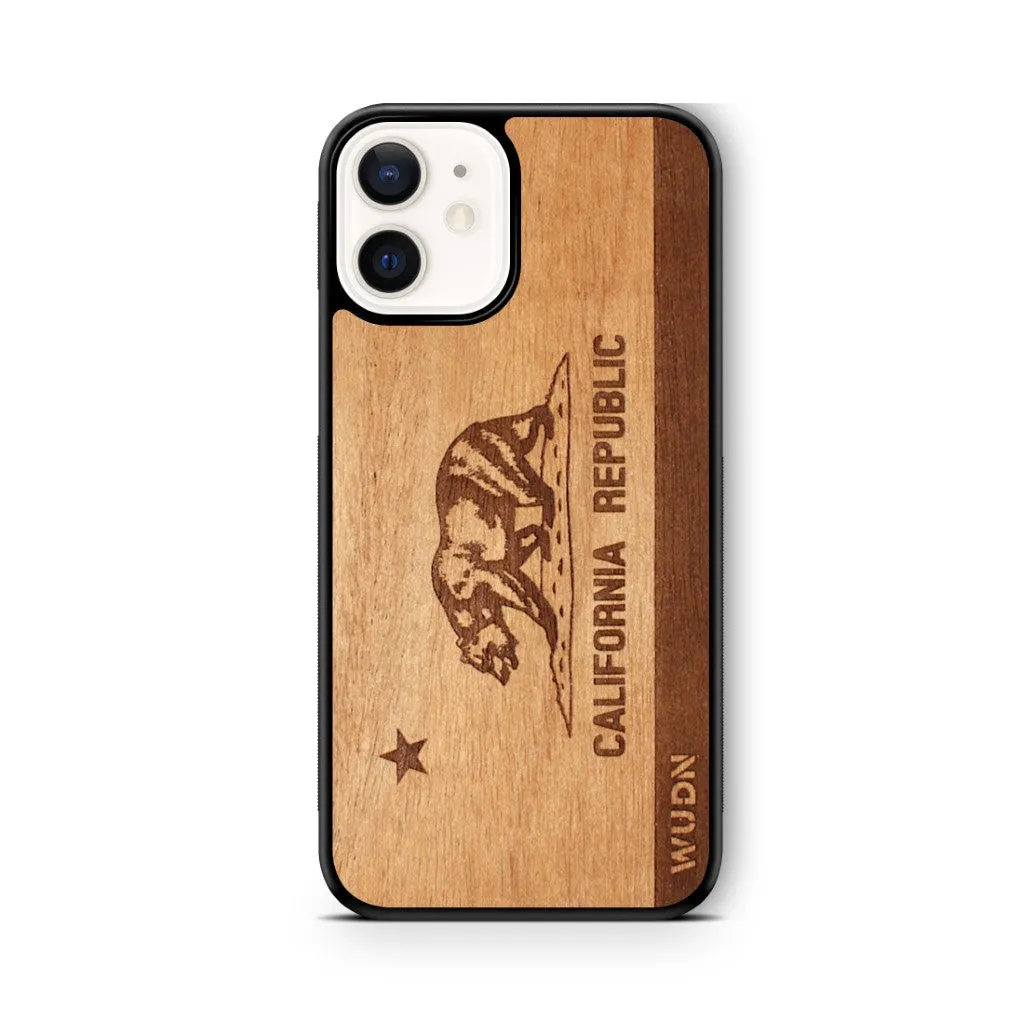 Slim Wooden iPhone Case | California Republic in Mahogany