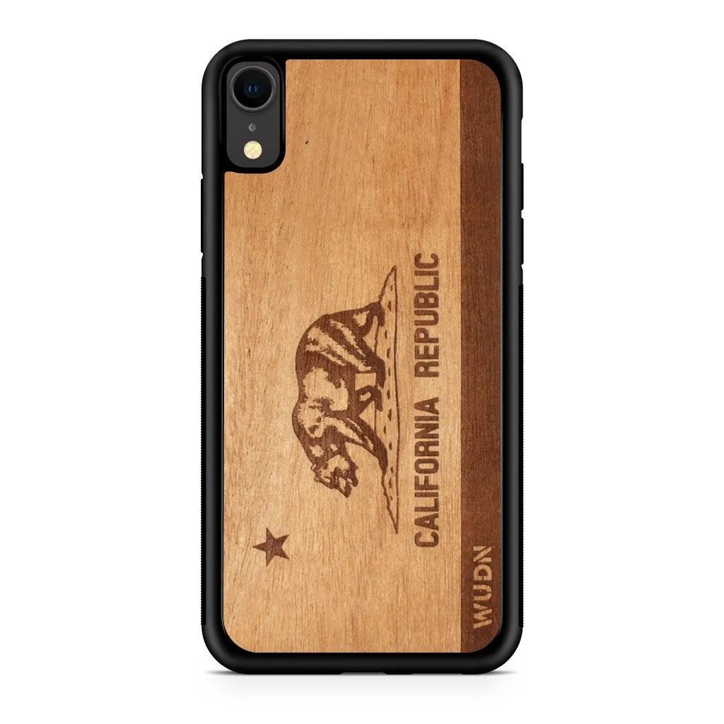 Slim Wooden iPhone Case | California Republic in Mahogany