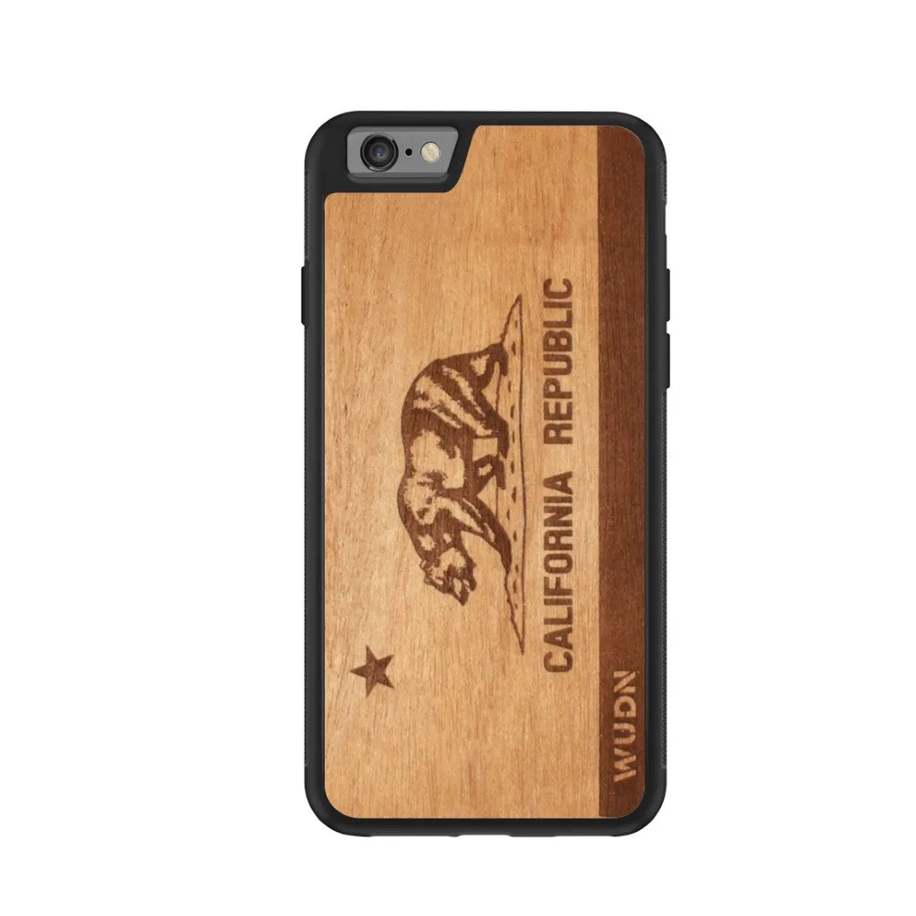 Slim Wooden iPhone Case | California Republic in Mahogany