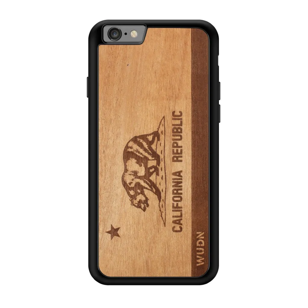 Slim Wooden iPhone Case | California Republic in Mahogany