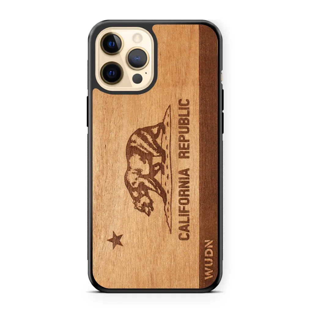 Slim Wooden iPhone Case | California Republic in Mahogany