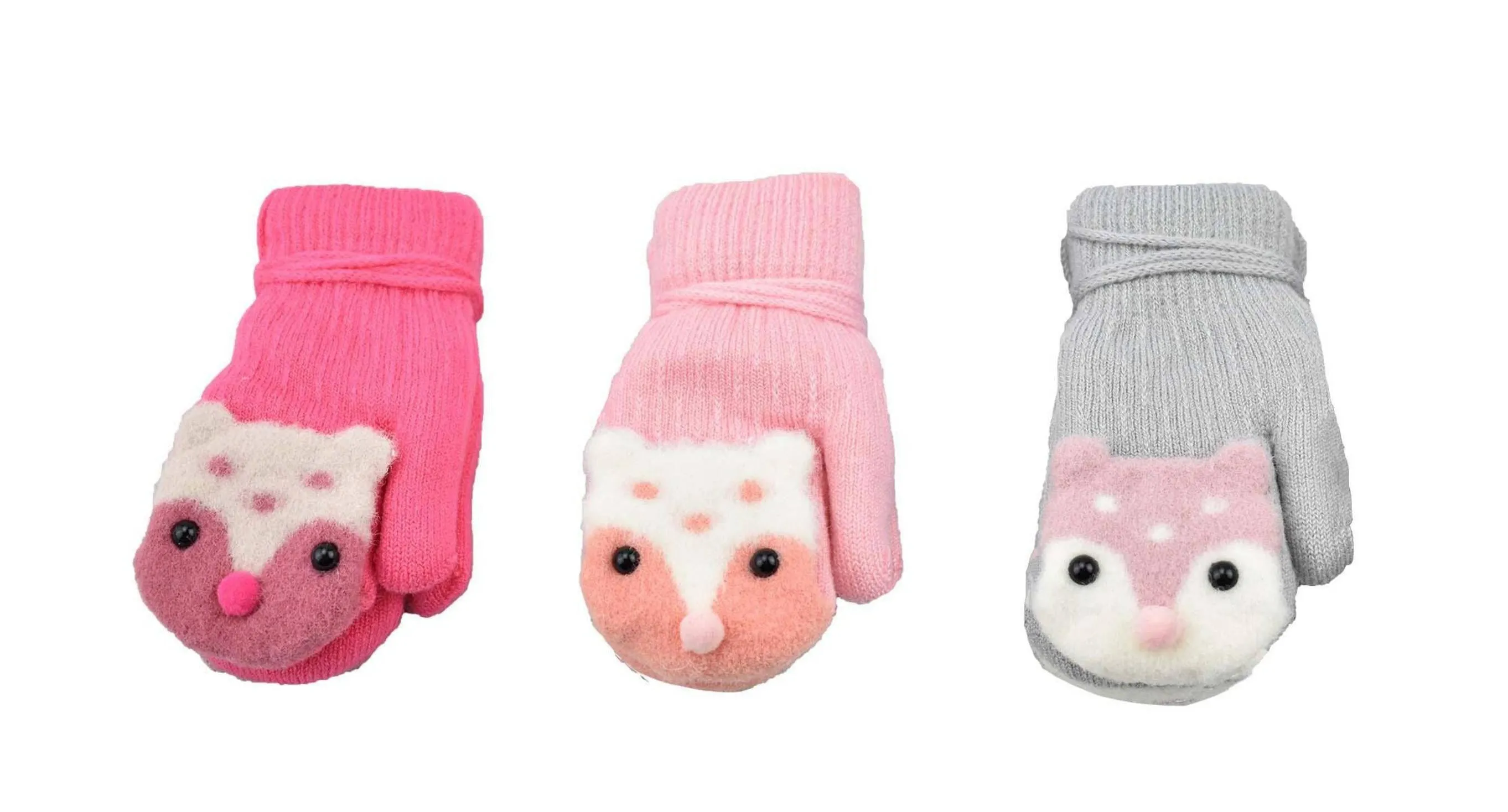 Soft Knit Mittens for Baby & Toddler, Cute Mouse Print