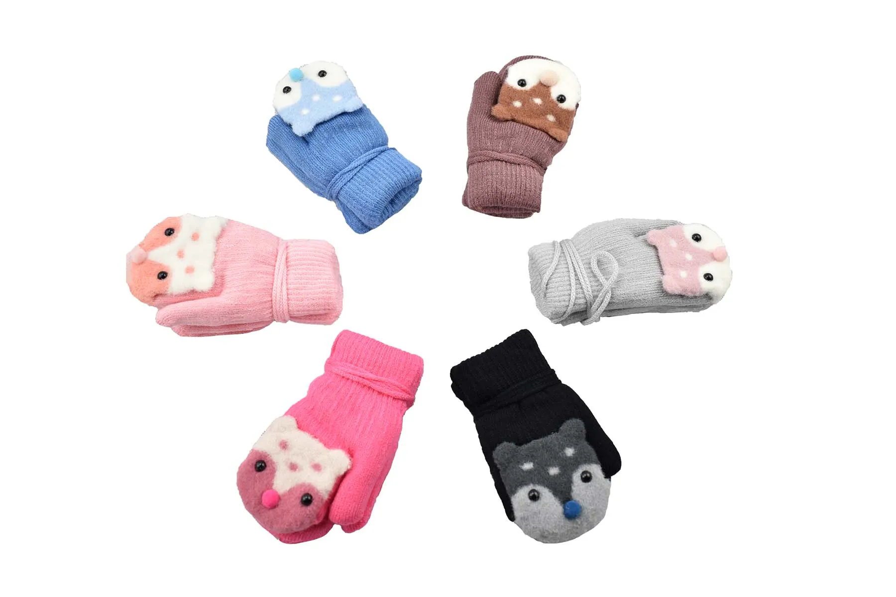 Soft Knit Mittens for Baby & Toddler, Cute Mouse Print