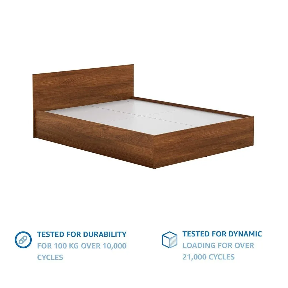 Solimo Wooden Bed in Walnut Colour With Storage