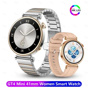 VWAR GT4 Mini 41mm Smart Watch for Women AMOLED Always-on Diplay, IP68 Waterproof, Bluetooth Call NFC