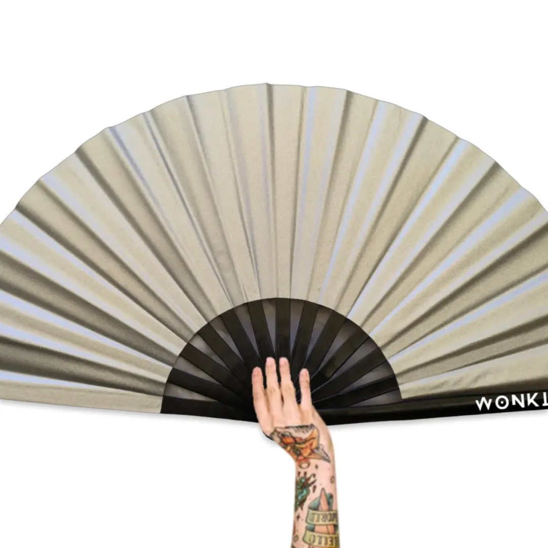 XL Festival Fan - Shimmery Metallic, Silver